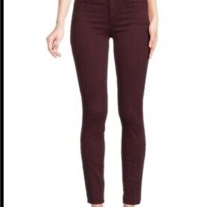 PAIGE Women's Ankle Skinny Jeans in Deep Burgundy
